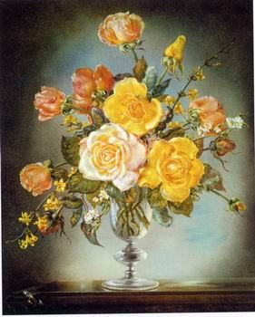 unknow artist Floral, beautiful classical still life of flowers.136